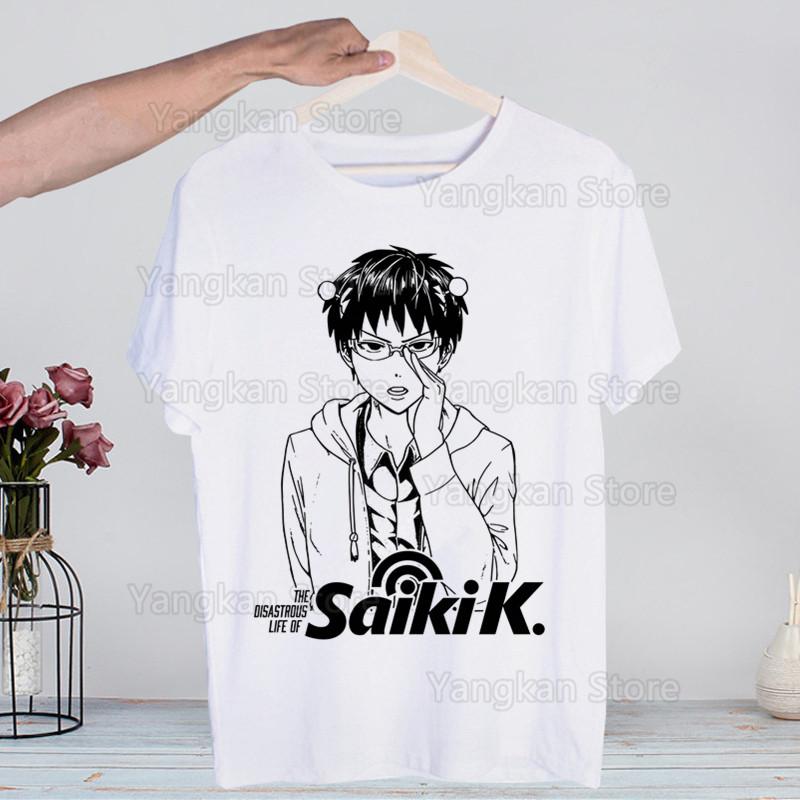 Saiki Kusuo No Sai-nan Japanese Anime Saiki  Novelty Funny Vintage Crew Neck Men's T-Shirt Humor Top Tee Humor Streetwear