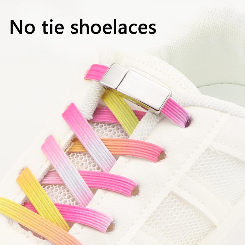 1 Paar Regenbogen Elastische Schnürsenkel Sneaker ohne Binden Magnetverschluss Schnürsenkel Kinder Erwachsene Glitzer Schnürsenkel Schuhzubehör