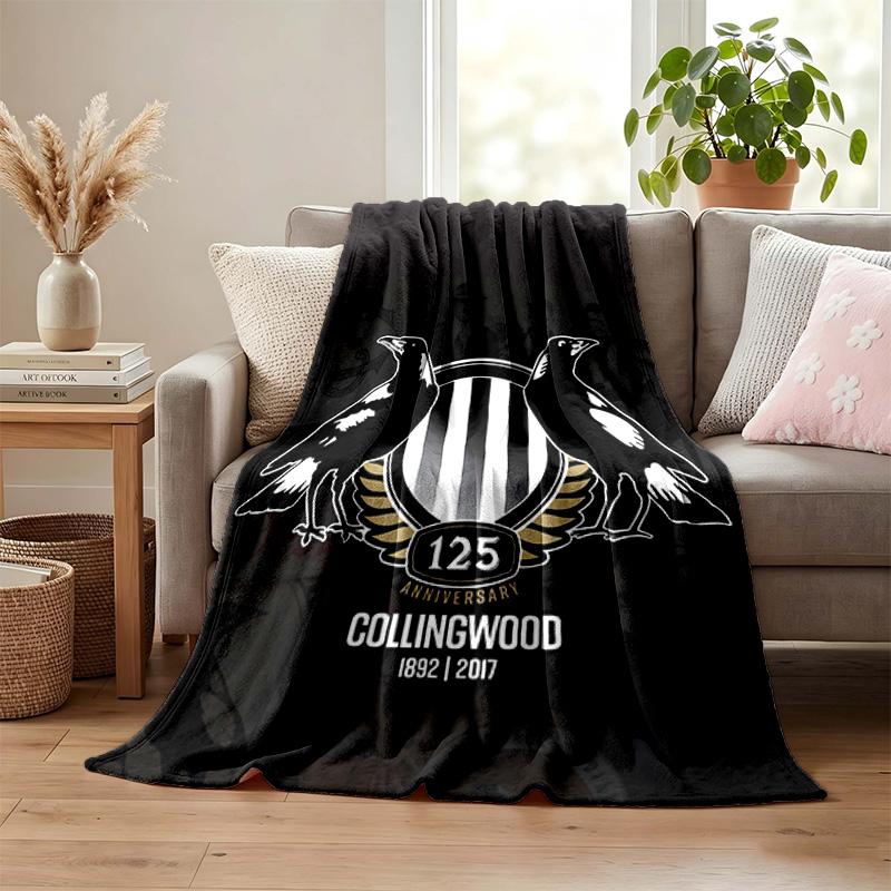 Collingwood Football Club Decke Flanelldecke Weich Gemütlich Plüsch Überwurf für Sofa Bett Leichte Heimdekoration Geschenke für Weihnachten verschiedene Feiertage