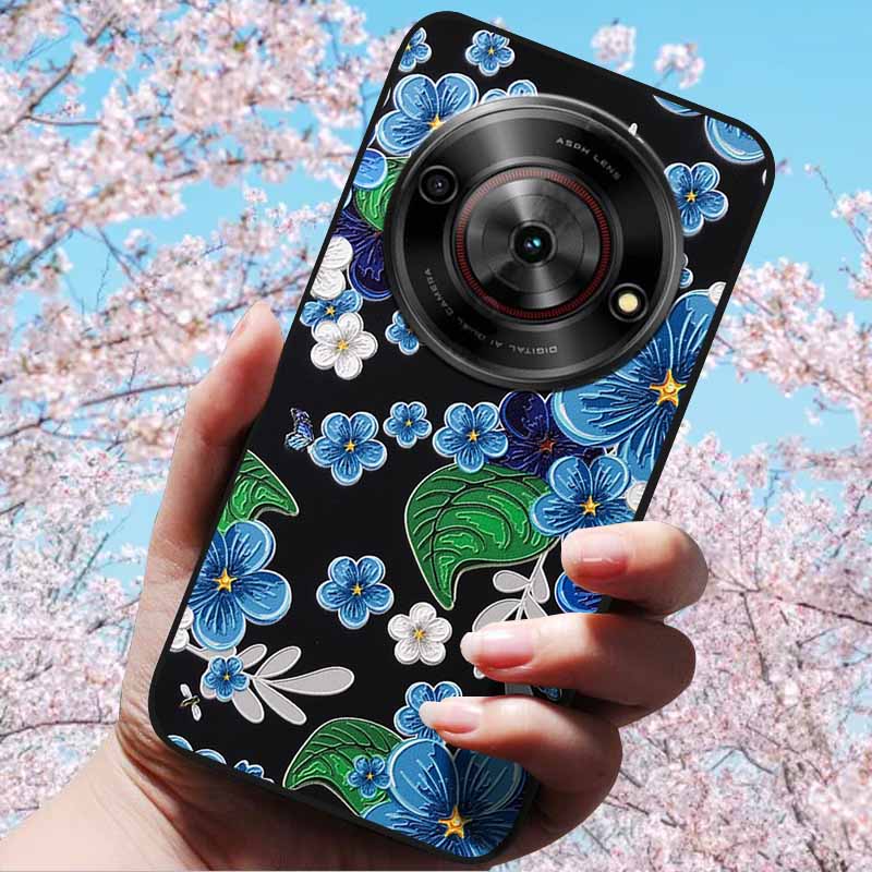 For ZTE Blade A75 5G 6.6" Cases 3D Relief Flower Soft Silicone Luxury Cover for ZTE Blade A75 5G 3D Phone Cases ZTE Blade Z2357N