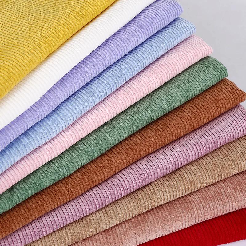 8 Strips Polyester Sand Wash Cotton Corduroy Cloth Non-elastic Cotton Fabric for Men and Women Coat Cloth Head