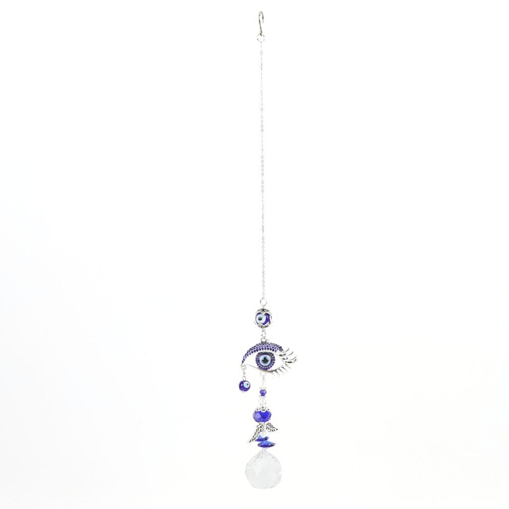 Evil Eye Wall Decor Metal Crystal Hanging Evil Eye Pendant Decoration for Bedposts Mirrors Window
