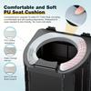 Portable Folding Toilet with PU Seat Cushion Includes Cellphone Holder Toilet Paper Holder Ideal for Camping Hiking and Outdoor