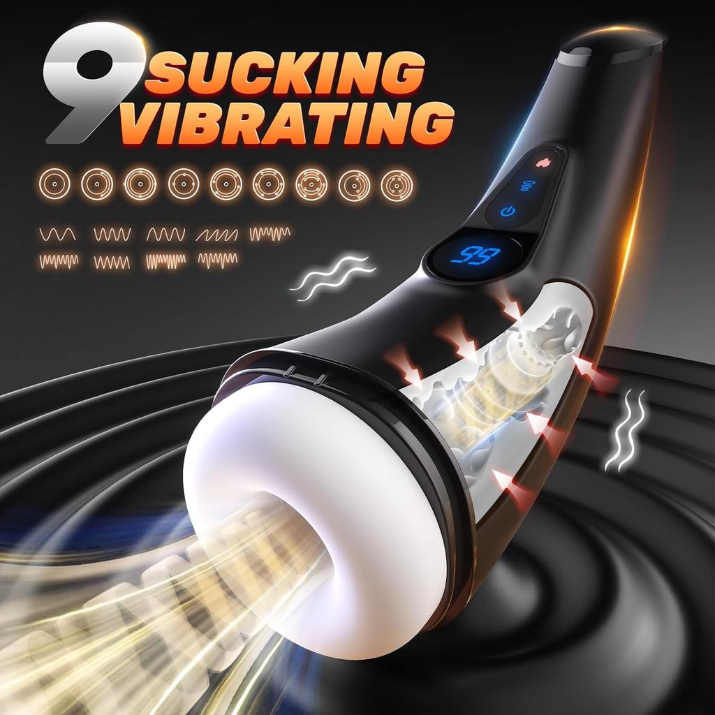 Adult Sex Toys Male Masturbator APP Control Sex Toys for Men Penis Pump with 9 Sucking & 9 Vibrating, Blowjob Male Vibrator Stroker