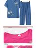 Summer Two-Piece Set: Short-Sleeved T-Shirt and Pajama Pants for Middle-Aged and Elderly Women