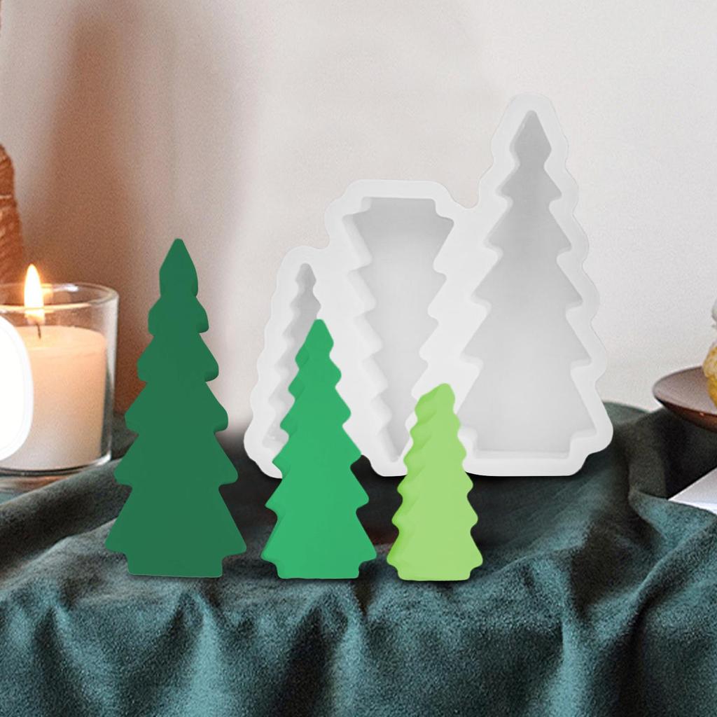 Christmas Tree Mold for Resin 3-pieces Christmas Tree Decoration Molds Home Decor Seasonal Crafting Accessories for Enthusiasts