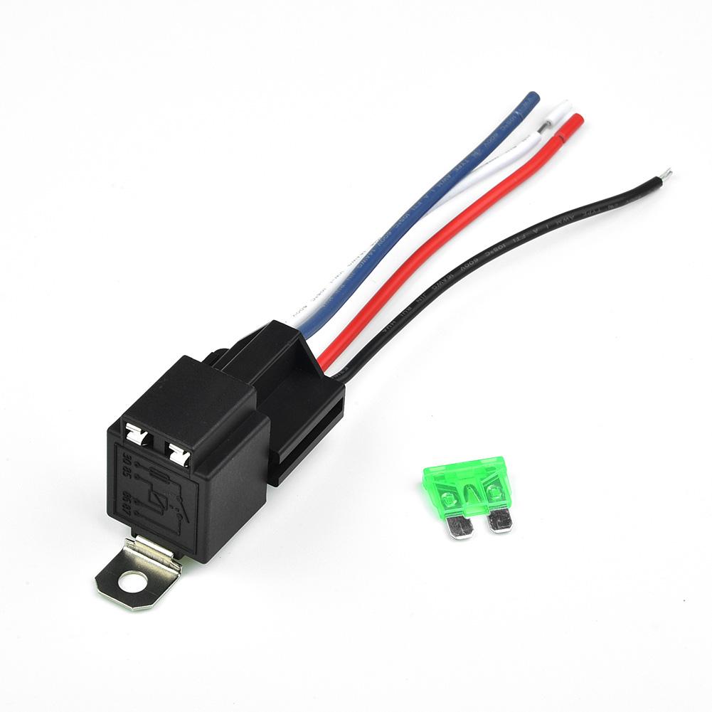Car Automobile Relay High Quality DC12V Relay 4-Pin With Socket Base/Wires/Fuse Included 30A Amp SPST Car Accessory