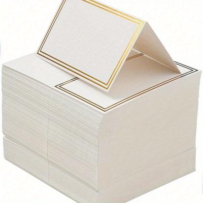 Zlatá fóliová bordura Jmenovky na stůl Jmenovky na stůl Prázdné jmenovky Jmenovky pro hosty na svatební hostinu, večeři, párty večeři, dekorace