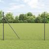 VidaXL Euro Fence with 7 Posts 1.5x10 M Galvanized Steel Grey 3350367