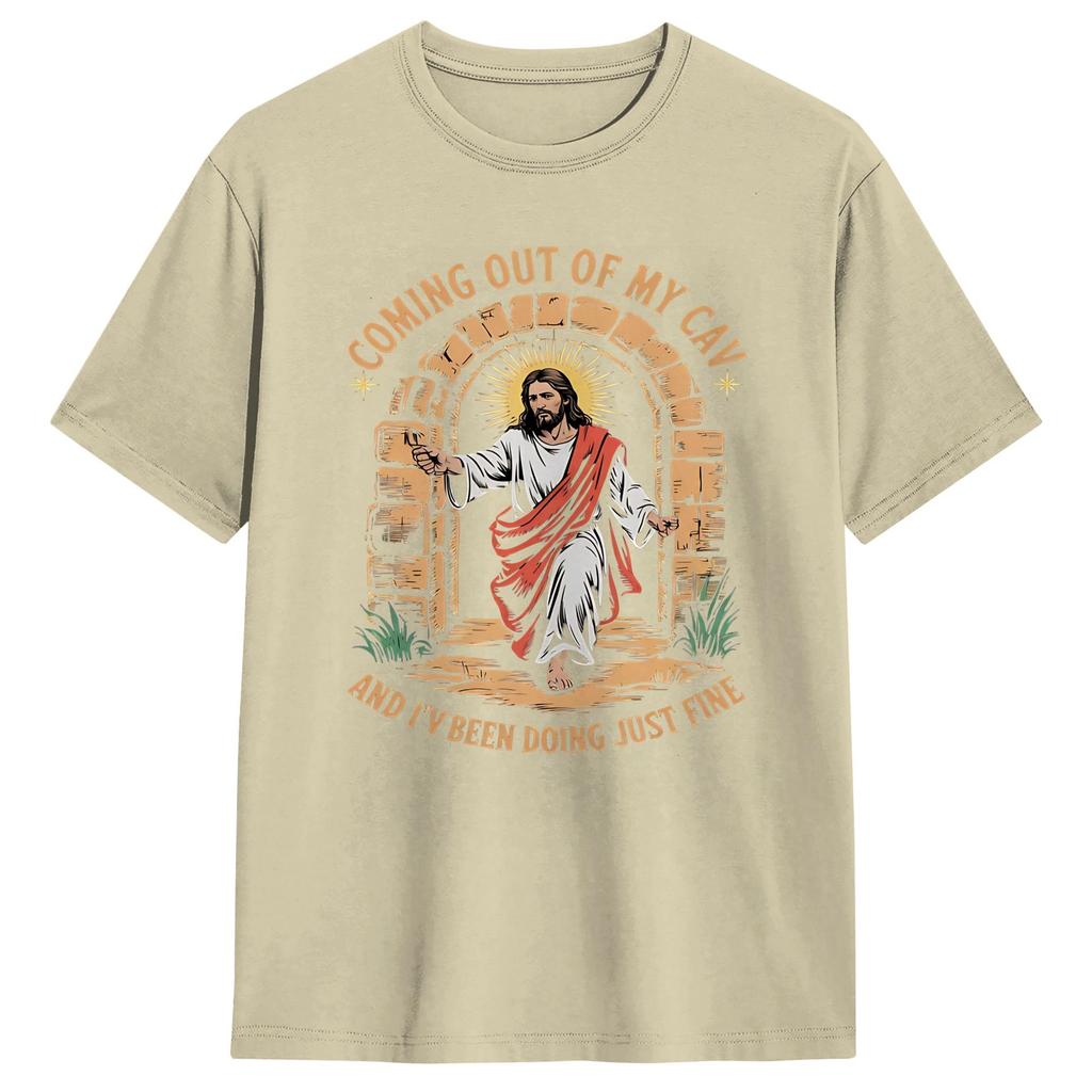 Couple T Shirt Coming Out Of My Cave The Jesus Resurrection Easter Tshirts Trending Summer Tee Shirt Vintage Cotton