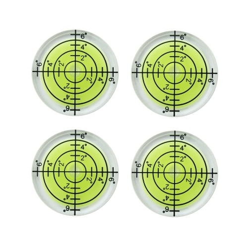 Samcos Mini Level, 32mm, Small Round, Analog, Inclination Measurement, Graduated, Transparent, High Accuracy, for Calibrating Levels and Mounting on E