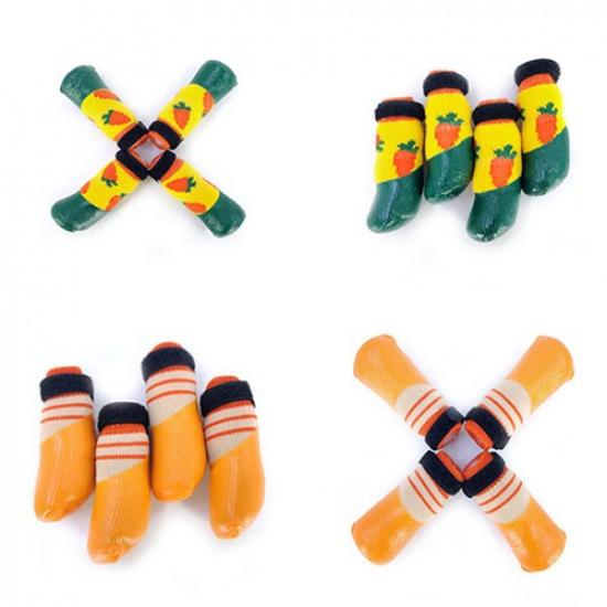 4Pcs/Set Non-Slip Knitted Dog Socks Pet Puppy Shoes Soft Cotton for Chihuahua  m
