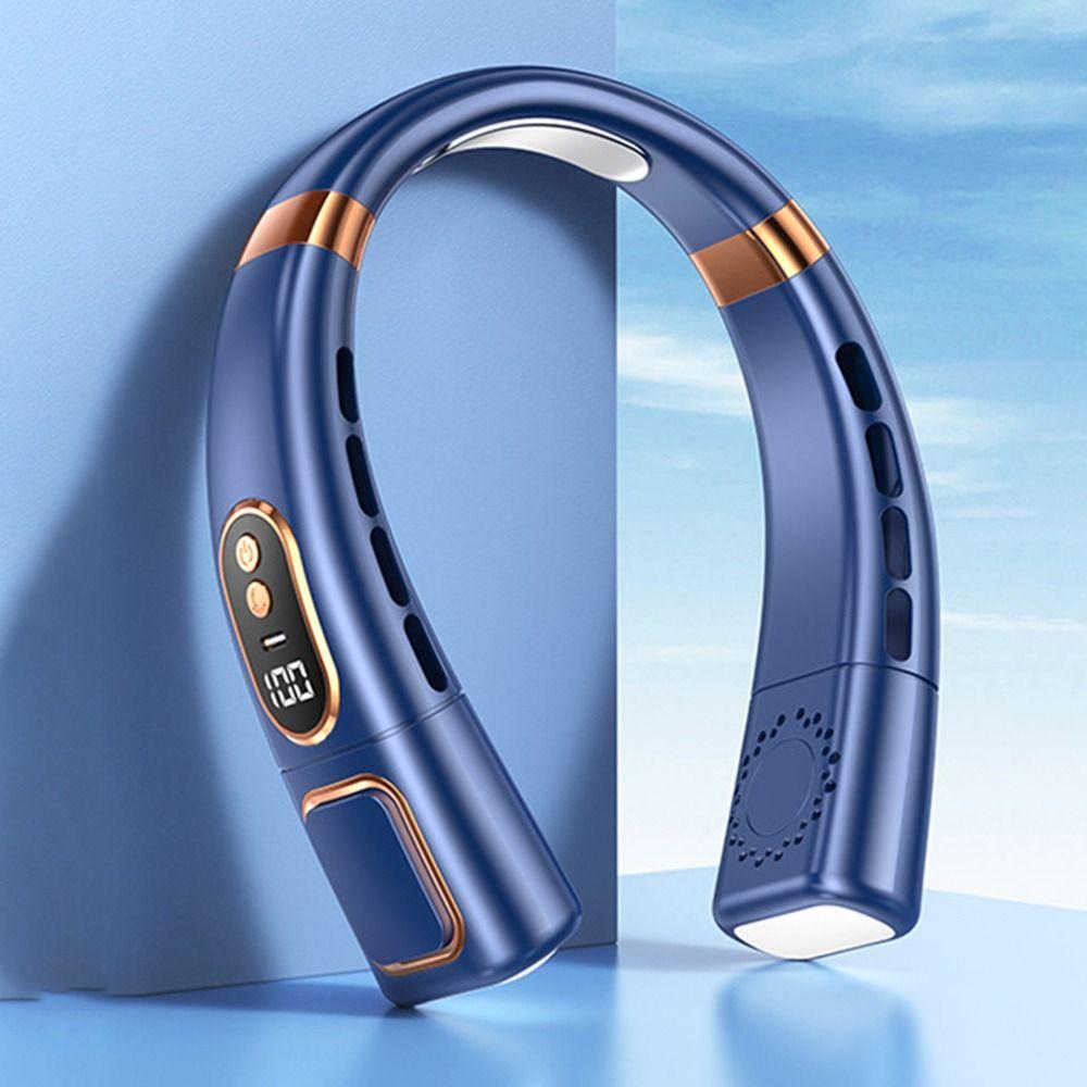 

5-скоростной безлопастной воздушный охладитель с шейным ремешком и светодиодной подсветкой, охлаждающий подвесной летний холодильник с ленивым шейным ремешком