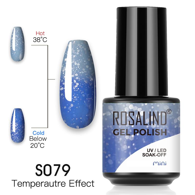 ROSALIND Thermal Color Changeing Gel Lak na nehty Soak Off Temperature UV Gel lak 7ml