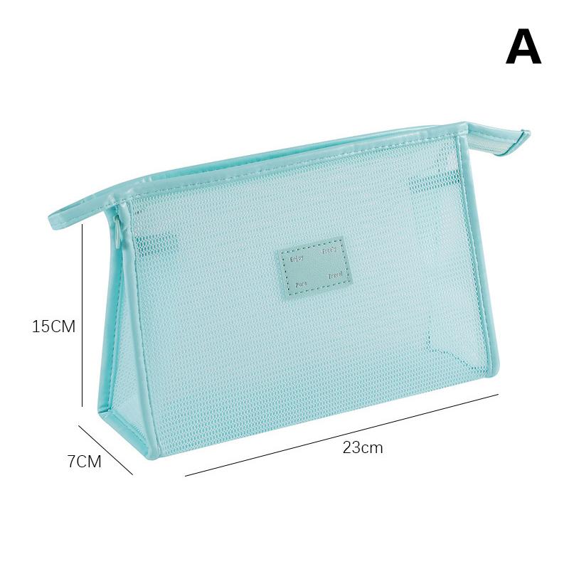 Travel Mesh Makeup Bag Wash Bag Cosmetic Bag Zipper Container For Women Toiletry Bag Makeup Organizer Portable Storage Pouch