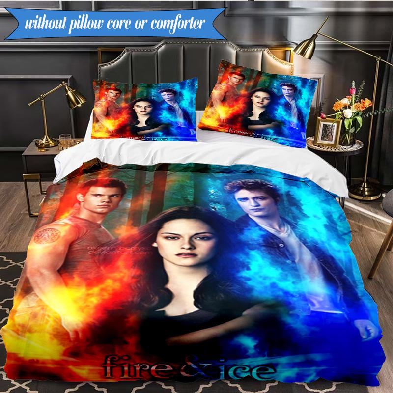 vampire Saga Romance 3pcs K-pop music group Bedding set,Ideal for Bedroom, Dormitory,Including Duvet Cover And 2pcs Pillowcases,Fan gifts