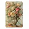 Vintage Floral Still Life Metal Poster, Wall Art for Living Room, Home Decor Iron Sign 8x12 Inch