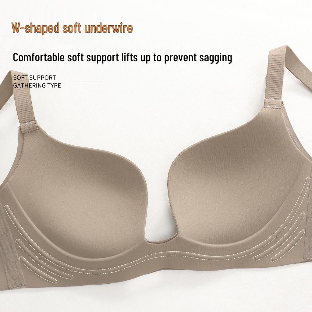 Glossy Seamless Push-Up Bra for Women - Versatile, Cross-Back, Anti-Sagging, Uplift Design for Small Chest