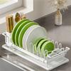 Space Efficient Expandable For Kitchen Dish Drying Rack with Pot Lid Holder and Cutlery Compartments for Sink Counter
