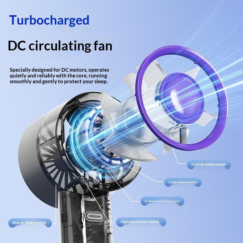 Portable Usb Rechargeable Handheld Fan With Phone Holder Low Noise Strong Airflow Suitable For Office Outdoor And Commuting Use