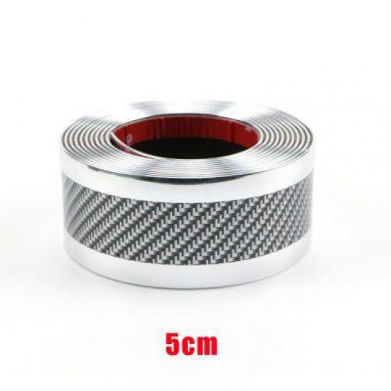 VÂNZARE Fibră de carbon Bandă de turnare din cauciuc Moale Negru Trim Bandă pentru bara de protecție DIY Protector pentru prag Protecție pentru margini Autocolante pentru mașină