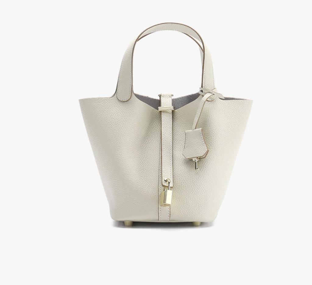 Women's Genuine Leather Bucket Bag - 2024 Style Vegetable Basket, Bridal, and Mommy Handbag, High-End Design