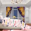 2PCS Ramadan auspicious (Lantern - Moon) prayer Ramadan printed curtain polyester material suitable for bedroom living room,