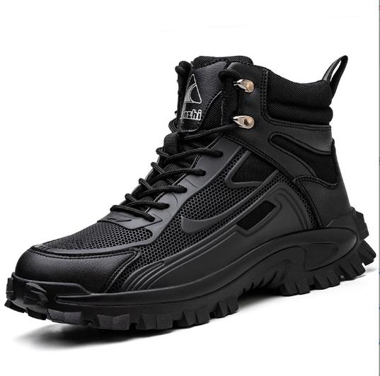 

Мужские противоударные, противоударные, стальные рабочие ботинки с защитой от ударов, износостойкие рабочие ботинки для стройплощадки H1003 46 чёрный