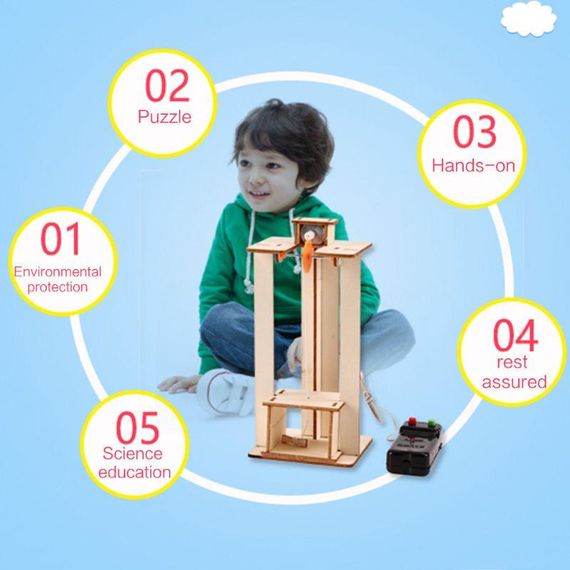 DIY Electric Elevator Model Children's Puzzle Toy Steam Scientific Assembly Experimental Set Educational Teaching Aids