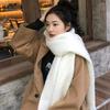 North thickened warm scarf soft waxy couple shawl winter high sense solid color versatile fringed scarf women