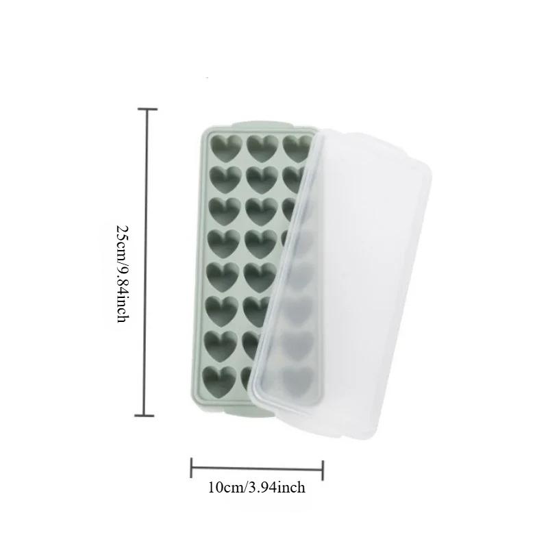 1set Ice Cube Tray with Lid, Quick Freeze Silicone Mold, Easy Release Ice Maker for Freezer, BPA-Free Leakproof 24-Cube Tray Set