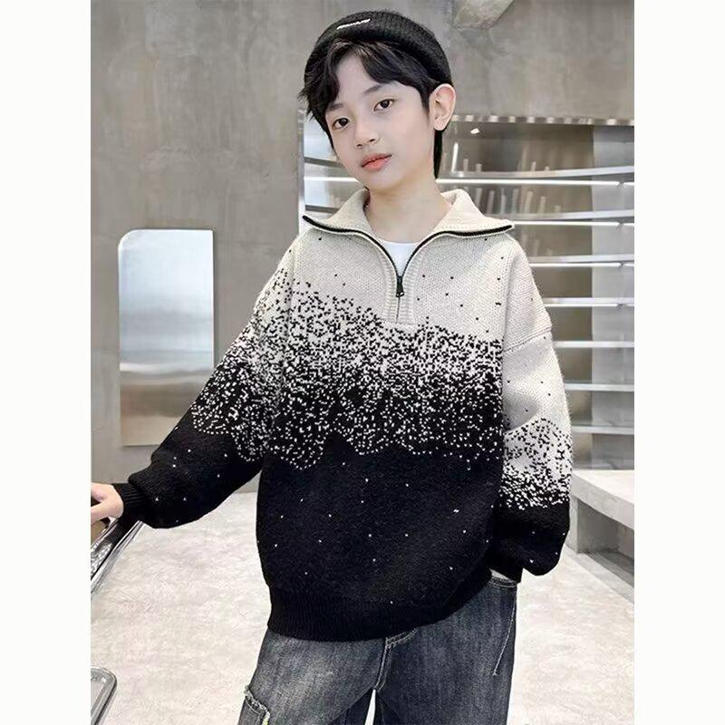 2025 New Korean Style Boys  Winter Sweater 170cm