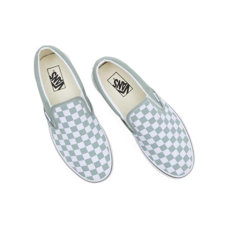 Vans Classic Slip-On 'Color Theory Checkerboard - Iceberg Green' Sneakers VN000BVZCJL1