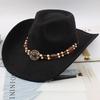 Western Cowboy Style Tibetan Fashion Top Hat Autumn/Winter New Collection Deer Skin Velvet Large Edge Riding Hat
