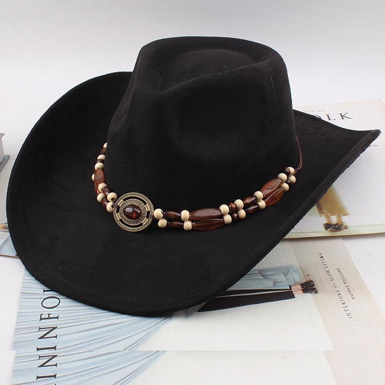 Western Cowboy Style Tibetan Fashion Top Hat Autumn/Winter New Collection Deer Skin Velvet Large Edge Riding Hat