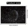 Constellation Star Map Tapestry, Black and White Night Sky with Moon