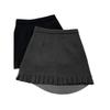Plus Size Gray Wool Pleated Lace Skirt with Ruffle Hem - High Waist Bodycon for Autumn/Winter