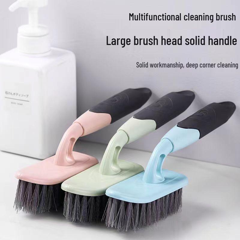 Long Handle V-Shaped Crevice Brush for Bathroom Tile with Hard Bristles