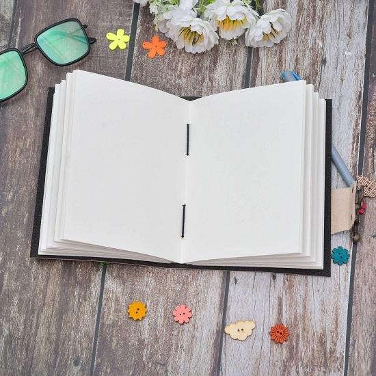 Leather Journal Diary with Metal Lock Vintage Journal Handmade 200 Pages White Unruled|travel Diary  Journal