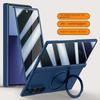 Magsafe Magnetic Metal Holder With Tempered Glass Film Full Protection Case For Samsung Galaxy Z Fold7 Spring Hinge Folded Cover