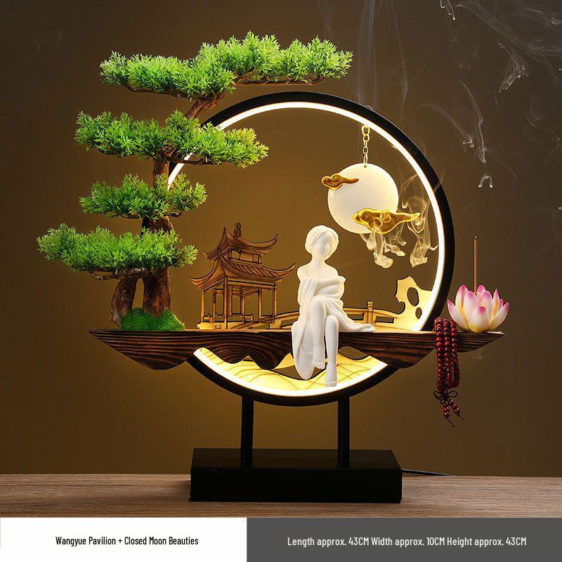 Chinese Style Backflow Incense Burner - Pine Design for Home & Office Décor
