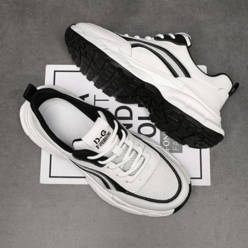 Fashion Autumn Winter Cowhide Platform Men's Sneakers Fashion Soft-soled Casual Men Running Shoes Designer White Male Sports Shoes