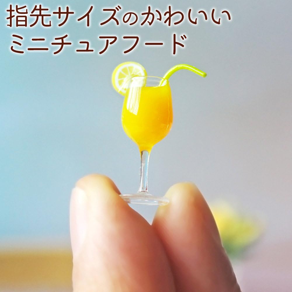 moin moin Miniature Scale Orange Juice Cup Set of 2 Doll Furniture Accessories Tableware Water Jar Summer Glass Ice Glass Realistic 2406mini46 1/6 /