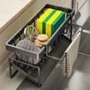 PP Dish Drainer with Sponge Holder - Space-Saving Sink Organizer for Dishes/Brushes | Kitchen Counter Storage