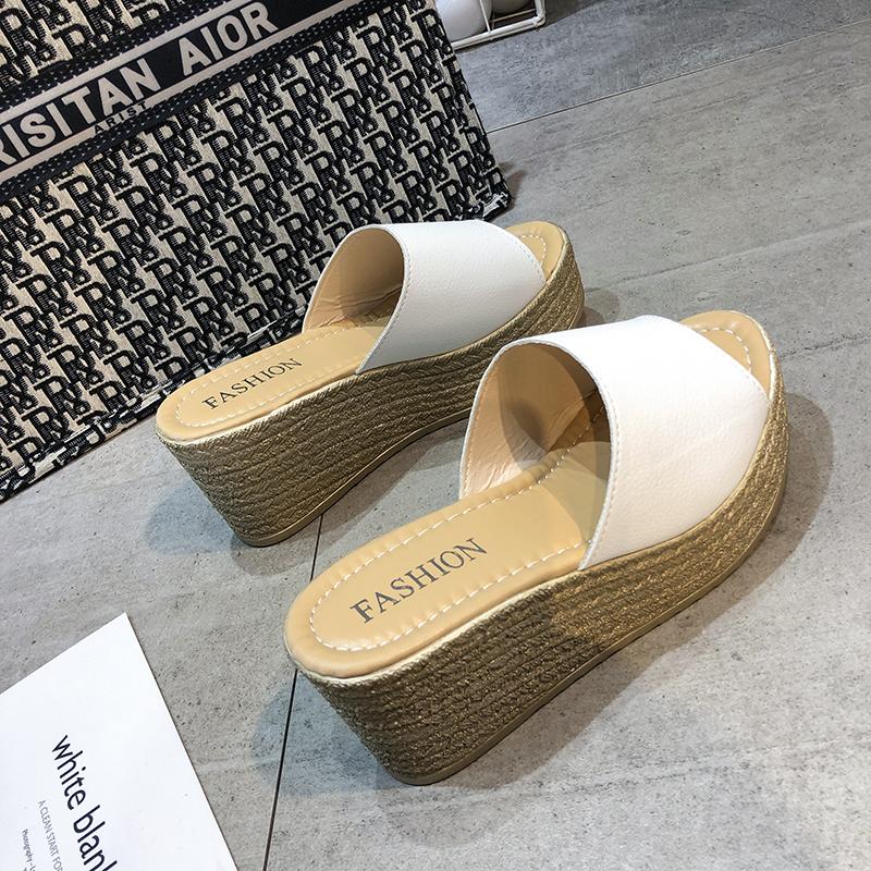 Fashion 2024 Summer Open Toe Women Slippers Fashion Elegant Narrow Band Slides Shoes Ladies Casual Wedges Heel Women Sandalias