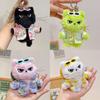 Plush Cute Cat Keychain With Flower Shirt And Sunglasses Design For Kids Gift