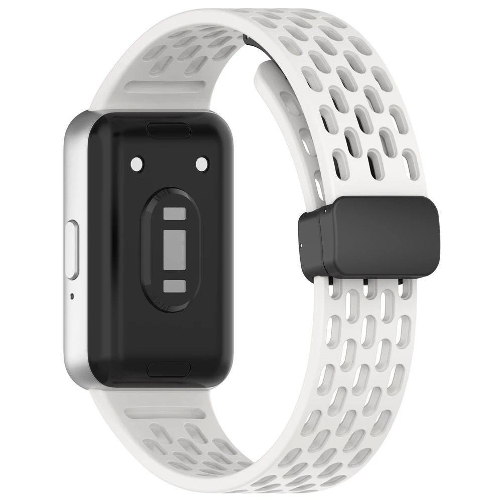 Magnetická D přezka Sportovní silikonový pásek pro Samsung Galaxy Fit 3 Fit3 SM-R390 Náhradní pásek Náramek Příslušenství