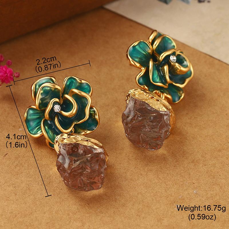 Ретро цветочные серьги, серьги-гвоздики с бахромой для женщин, летние, высококачественные, индивидуальность, 2026, новые, французские, нишевые серьги