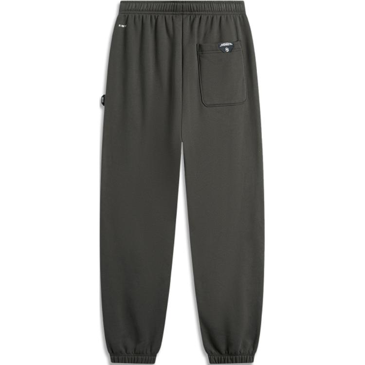 Li Ning Σειρά Μπάσκετ Άνετο Ευέλικτο Ζεστό Φλις Φαρδύ Casual Παντελόνι Ανδρικό κάτω μέρος Γκρι AKLU519-3