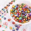 10pcs/Bag 6/8mm Cute Enamel Evil Eye Beads Alloy Charm Pendant For DIY Jewelry Necklace Making
